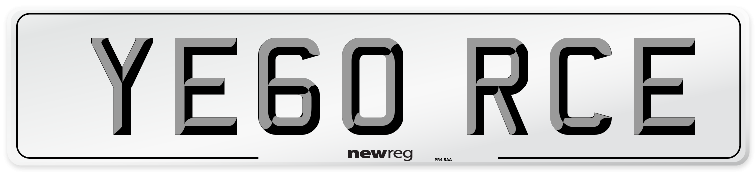 YE60 RCE Number Plate from New Reg